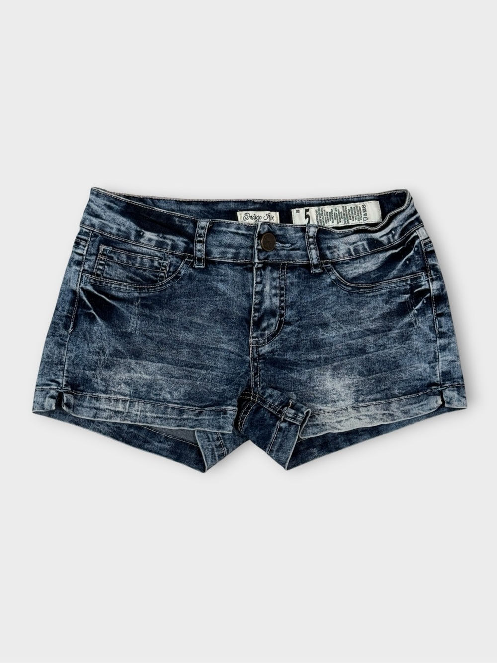 Indigo Rein Washed Blue Denim Cutoff Shorts